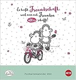 sheepworld Postkartenkalender 2022 - Kalender mit perforierten Postkarten - zum Aufstellen und Aufhängen - mit Monatskalendarium - 16 x 17