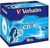 Verbatim 43365 Music CD-R 80 Min I 10er Pack Jewel Case I CD Rohlinge I 16-fache Brenngeschwindigkeit mit langer LebensdauerI leere CDs I Audio CD Rohling zum Sichern von Musik I Music CD, Schw