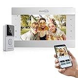 JSLBTech Wired IP Video Türklingel mit Kamera Gegensprechanlage,10' WLAN Monitor WiFi Türsprechanlage Intercom System,Unterstützung Echtzeit-Sprechen/Nachtsicht/APP Remote Steuerung für iOS&