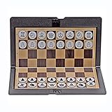 LKKPT Schach Mini Pocket Schach Set Magnetische Schach Tragbare Faltbare Schachbrett Outdoor Reise Freizeit Puzzle Spiel Für Erwachsene Kinder Studenten Schachsp