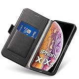 Aunote iPhone X Hülle, iPhone XS Hülle, iPhone X Handyhülle, iPhone XS Handyhülle, iPhone X/XS Schutzhülle, Klapphülle Tasche, Etui Folio, Flip Phone Cover Case, Hülle Klappbar iPhone 10. Schw
