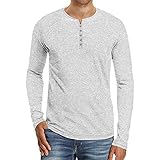 MENSU Herren Regular Fit Langarm T-Shirts Rundhals Button Down Einfarbiges Poloshirt Männer Herbst und Winter Formell Klassisch Leicht Schnell trocknend Pullover Weiche Baumwolle Polyester U