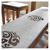 Sitzkissen Chinesische Leinenbank Schaukelstuhlkissen, rutschfeste Stickerei Stuhlpolster Mit Gummiband Faltbar Waschbar Sofa Sitzkissen Tragbares Sitzpolster 2/3 Personen Sitzkissen Sonnenlieg