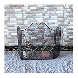 Kaminschirm Drei Panel dekorativer Scroll-Bogen-Design-Kamin-Bildschirme Schmiedeeisen-Rahmen-Metall-Mesh-kleiner Kamin-Bildschirm freistehender Spark-Guard, 43.2 'W x 27.6' H Kamin H