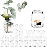Giessle 30 teiliges Set mit [ 15x Windlichter UND 15x Vasen ] Teelichtglas, Gläser für Teelicht, kleine G