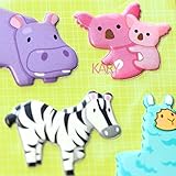 BLOUR Nette Wildtiere Wilder Safari Park Tiere Flusspferde Koalas Kängurus Blasenaufkleber Scrapbooking Geschenkbelohnung Kinderspielzeug fü