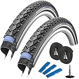 Schwalbe Marathon Plus Tour 28' (42-622) 2 Stück, Fahrradreifen Set für Trekking- Crossbike + 2 Schläuche SV 17