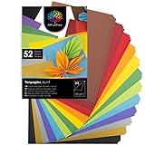 OfficeTree 54 Blatt Tonpapier A3 Bunt - 12 Farben - inkl. 2 Gold- und 2 Silberbögen - Buntes Bastelpapier 130g/m² - Tonkarton zum Basteln und G