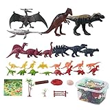 JINGLING Spielzeug-Dinosaurier Dinosaurier-Figuren pädagogisches realistisches Dinosaurier-Spielset Innovative Dino-Ranch-Spielmatte pädagogisches Spielzeug für 3 Jahre Kunststoff-D