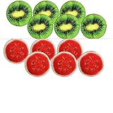 6er Set - Sitzkissen für Gartenmöbel Auflage Melone o. Kiwi Set Kissen Polster Stuhlkissen 37cm (Melone)