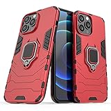 liyuzhu Schutzhülle für iPhone 13 Pro Max Hybrid Kickstand Ring Halter Case TPU + PC Stoßfest TPU Shell Cover Schutzhülle Armor Case (Farbe: Rot)