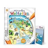 Collectix Ravensburger tiptoi ® Buch, Atlas | Mein großer Weltatlas + Kinder Wimmel Weltkarte - Länder, Tiere,