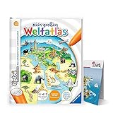 Collectix Ravensburger tiptoi ® Buch, Atlas | Mein großer Weltatlas + Kinder Wimmel Weltkarte - Länder, Tiere,