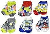 Nickelodeon Boy's Spongebob Squarepants 6 Pack No Show Socks, 4-6, B