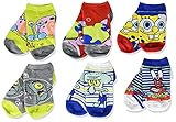 Nickelodeon Boy's Spongebob Squarepants 6 Pack No Show Socks, 4-6, B