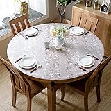 MAIZ Tablecloths PVC Tischdecken PVC Tischdecke wasserdichte Rundtischtücher Öltischdecke Küchen-Muster Dinning Table Mat Schützen Sie den Desktop Wasserdicht Transparent PVC T