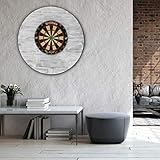 RUNSTYLE Holz Premium Dartboard Surround 90cm | Darts Halterung Dart Wandschutz Dartpfeile Catchring Dart Umrandung Auffangring Zubehör Steel/Soft für Dartscheibe Backboard Indoor & Outdoor Weiß