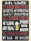 Metall Schild 20x30cm Bar Rules Beer Bier Sprüche Tin Sig