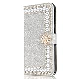 Karteneinschub Magnetverschluss für Samsung S7 Edge,Flip Bling Glitter Glitzer Diamond Musterg Slim Retro Ledertasche Bookstyle Stand Funktion Wallet Hülle Schutzhü