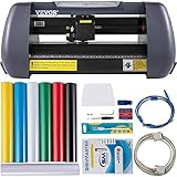 VEVOR 375 mm Vinyl Schneideplotter Papiereinzug, Folienplotter Drucker Vinyl Schneiden Set, Unterstützt DM/PL, HP/GL-Sprache, Abdeckfolie zum Malen und Ätzen, Scrapbook-Papiere PU-Viny