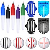 9 Stücke Golfball Strichzeichnung Markierung Werkzeug Kit Enthält 4 Golfball Ausrichtung Liner Golfball Marker Schablonen Markierung Clip und 5 Golfball Marker Stifte (3-Zeiliger Stil)