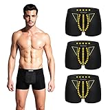 ZCH Herren Unterwäsche Boxershorts, Magnetfeldtherapie-Shorts Aus Baumwolle, Weiches, Atmungsaktives, Elastisches Gewebe, Multipack Unterwäsche, Schwarz(Size:XXL,Color:Schwarz)