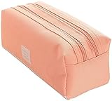 HLD Mäppchen Bleistiftkasten Leinwand Große Kapazität Schreibwarenschiff School Supplies Bleistift Tasche Aufbewahrungsbox Tragbare Reißverschluss Stifttasche for Studenten Mäppchen (Color : Pink)