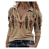 ETHKIA Oberteile Damen Tunika Damen Langarm ausgefallene Damen top Damenkleider elegant Tunika Damen Langarm ausgefallene Kapuzenshirt Damen(#NJ-A18 A01, 3XL)