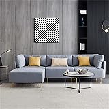 Sofa 3-Sitzer Sofagarnitur Schlafsofa mit Ottomane Ecksofa L Form Couchs für kleine Wohnung Wohnzimmersofa inkl. Hocker Moderne Design 276 x 152 x 84 cm (grau)