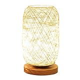 LZDseller01 Art Decor Desk Light, Tischleuchte aus Holz, Rattan, Twine Ball Lights Tischleuchte für Schlafzimmer Home Art Decor Desk Light für Wohnzimmer Esszimmer Küche Schlafzimmer, beig