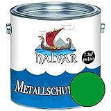 Halvar Metallschutzlack SEIDENMATT Grün RAL 6000-6037 Metallfarbe besonders robuster Kunstharzlack Wetterbeständig & perfekter Langzeitschutz Metall (1 L, RAL 6037 Reingrün)