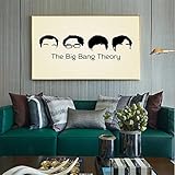 WuChao丶Store Vintage Film Poster The Big Bang Theory Wandkunst Malerei Leinwand Bilder Für Wohnzimmer Wohnkultur Kinderzimmer Dekor 50x70 cm (19.68x27.55 in) W-1854