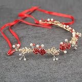 Braut Toast Kleidung Kopfschmuck Rotes Stirnband Mori Fee Haarschmuck Hochzeit Super Fee Haarband Kleid Zubehör Kranz-rot Türkranz Herb