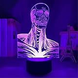 3D Optische Illusionslampe Attack On Titan Colossal Titan 13 Jahre alt Geschenke für Mädchen 3D Junge Baby Kreative Tischschlaflamp