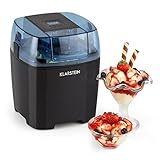 Klarstein Creamberry - Eismaschine, Speiseeismaschine, 4-in-1-Eisbereiter, Zubereitung in 20 Minuten, 1,5 Liter Fassungsvermögen, Thermobehälter, stromsparend, schw