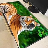 Mauspad Xxl Tiger Muster Tastatur Mauspad Gummimatte Computer Gaming Lock Edge Mousepad Gamer für Große Tabelle Mauspad 350X600X2 M