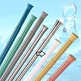 probath DUSCHVORHANGSTANGE 180-300 cm Weiss TELESKOPSTANGE - EXTRA LANG - GARDINENSTANGE Spring KLEMMSTANGE Shower R