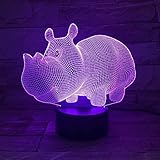 WZMDHB 3D Nachtlicht 16 Farben Berührungssteuerung Zuhause Dekor Tischleuchte Tierbilder Illusion Lampe Led Nachtlampe Mit Fernbedienung Für Kinder Jungen Mädchen Geschenk Spielzeug