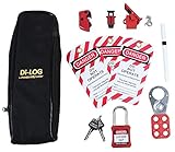 Professionelles Lockout-Set, Schlossfarbe rot, Schlossmaterial Stahl, Sperrvorrichtung Typ Sicherungsschalter, Produktpalette Di-Log - DLLOC Serie, Persönlicher Schutz & B