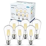 ANWIO Vintage Edison LED Glühbirne 4W E27 ST64, entspricht dekorativen Glühlampen 40W, 470Lm Warmweiß 2700K, Ideal für Nostalgie und Retro Beleuchtung, nicht dimmbar (6er Pack)