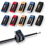 GoHZQ Angelrute Gürtel Elastische Gurte Halter Outdoor Supplies Einstellbar Dehnbare Angelrute Halterung Magic Band Angelgerät Krawatte Tasche Zubehör 5 Farben, 10 Packung