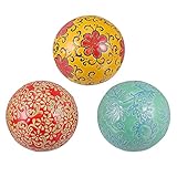 WINOMO 3pcs Schwimmkugeln Keramik Kugeln Porzellan Kugeln Bunte Ball Dekokugeln Moderne Deko Kugeln Teichkugeln Dekoration Garten Balkon Teiche Deko Party Zubehör Zufälliger S