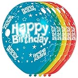 Folat - Luftballons Happy Birthday 5 Stück heliumgeeignet Allover p