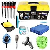 Tasdaker Autopflege Set Innenraum,Auto Detailing Set,Auto Bürsten Set,Autopflege Set,Reinigung Auto Set,Auto Waschhandschuh Microfasertücher für Auto Reinigungswerkzeug Autopflege(14 Stück)