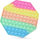 Push Pop XXL Anti-Stress Spielzeug, Großes Fidget Toy für Kinder und Erwachsene, Übergröße Gadget Bubble Sensory Toy, Achteck Pastellfarb
