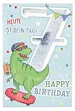 Depesche 5698.013 Glückwunsch-Karte mit Musik zum 7. Geburtstag, originelle Geburtstagskarte mit passendem Spruch und Innentext, inkl. Umschlag, 17,5 x 12