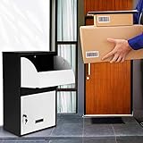 4YANG Outdoor Delivery Box, Wandmontage Smart Parcel Drop Box Wetterfeste Outdoor Delivery Box Moderne Paket Dropboxen & Schließfächer (40x23x65cm)