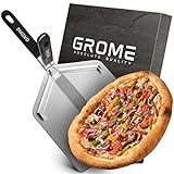 GROME® Pizzaschieber Edelstahl - Pizzaschaufel XXL mit klappbarem Griff zum einfachen Verstauen - Pizza Peel - gefertigt aus hochwertigem E