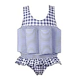 Baby Mädchen Schwimmweste Schwimmen Jacke Kinder Schwimmende Badeanzug Bademode Schwimmtraining Kleinkind Lernt Schwimmen Einteiler Bojenanzüge Auftrieb Bademode Schwimmhilfe Blau + Plaid 3-4 J