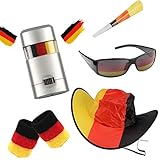Taffstyle Männer Fan Set Deutschland Fussball EM WM Länderflagge Fanartikel Land Flagge Armband Hut Schminke B